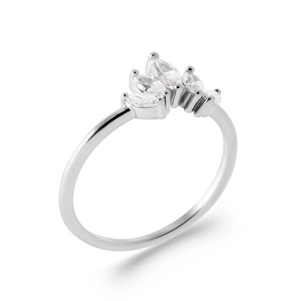 Bague bouquet de zircons en argent 925