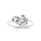 Bague bouquet de zircons poire et ronds en argent 925