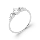 Bague bulles de zircons sertis clos en argent 925