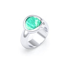 Bague femme Camille en argent 950, cabochon de pierre fine au choix Amazonite