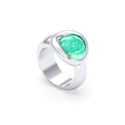 Bague femme Camille en argent 950, cabochon de pierre fine au choix