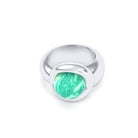 Bague femme Camille en argent 950, cabochon de pierre fine au choix