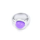 Bague femme Camille en argent 950, cabochon de pierre fine au choix