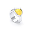 Bague femme Camille en argent 950, cabochon de pierre fine au choix