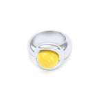 Bague femme Camille en argent 950, cabochon de pierre fine au choix
