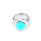 Bague femme Camille en argent 950, cabochon de pierre fine au choix
