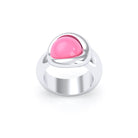 Bague femme Camille en argent 950, cabochon de pierre fine au choix