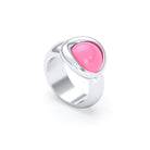Bague femme Camille en argent 950, cabochon de pierre fine au choix