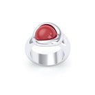 Bague femme Camille en argent 950, cabochon de pierre fine au choix