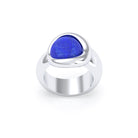 Bague femme Camille en argent 950, cabochon de pierre fine au choix