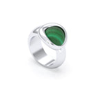 Bague femme Camille en argent 950, cabochon de pierre fine au choix