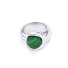 Bague femme Camille en argent 950, cabochon de pierre fine au choix