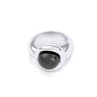 Bague femme Camille en argent 950, cabochon de pierre fine au choix