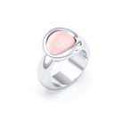Bague femme Camille en argent 950, cabochon de pierre fine au choix Quartz rose