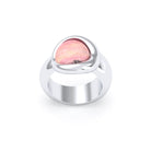 Bague femme Camille en argent 950, cabochon de pierre fine au choix