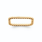 Bague carrée en fil perlé sans pierre en plaqué or