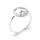 Bague cercle ajouré et étoiles de zircons en argent 925