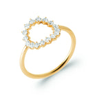 Bague cercle ouvert couronne de zircons en plaqué or