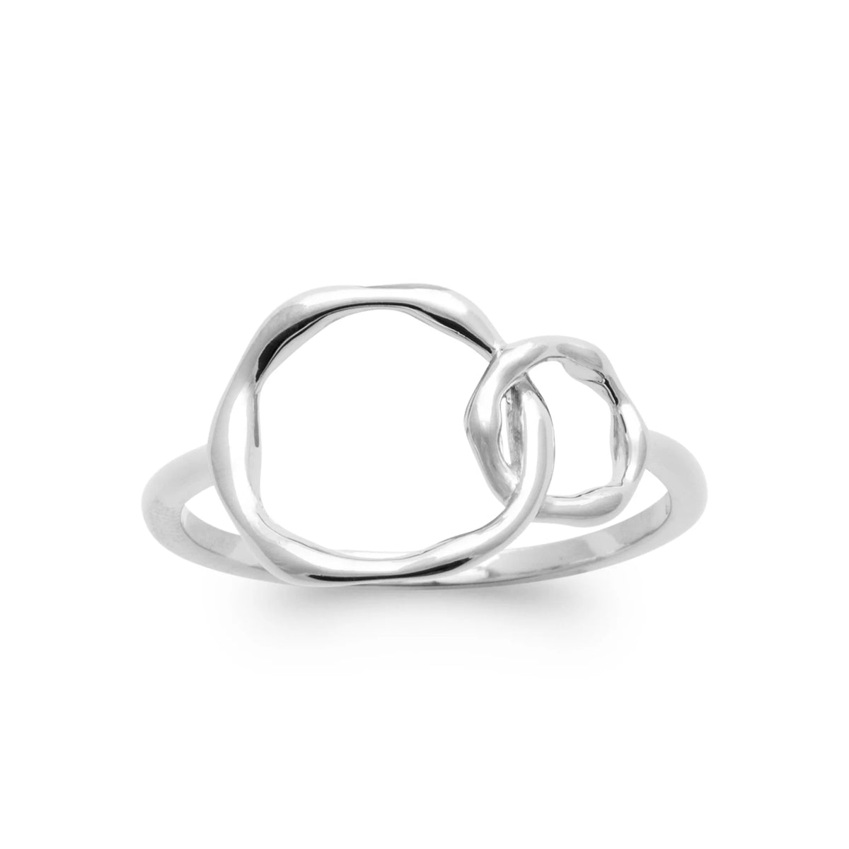 Bague cercle ouvert et anneau en argent 925 rhodié