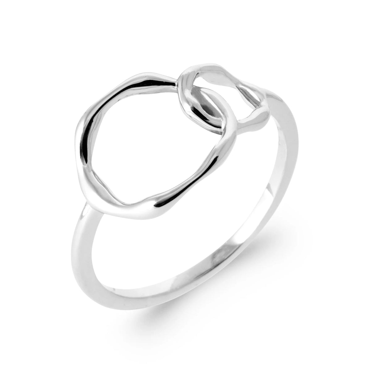 Bague cercle ouvert et anneau en argent 925 rhodié