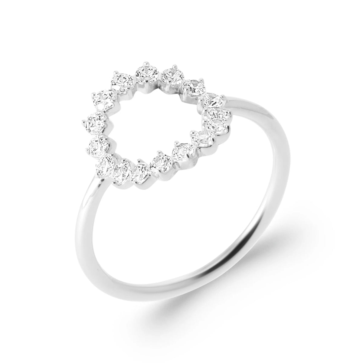 Bague cercle de zircons ajouré en argent 925