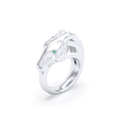 Bague Pégase – bague tête de cheval en argent 950, pierres précieuses au choix