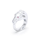 Bague Pégase – bague tête de cheval en argent 950, pierres précieuses au choix