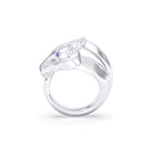 Bague Pégase – bague tête de cheval en argent 950, pierres précieuses au choix Saphir bleu