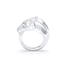 Bague Pégase – bague tête de cheval en argent 950, pierres précieuses au choix Saphir orange