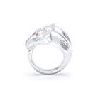Bague Pégase – bague tête de cheval en argent 950, pierres précieuses au choix Saphir rouge