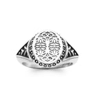 Bague chevalière ovale à entrelacs en argent 925 homme