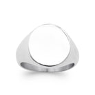 Bague chevalière plateau rond en acier homme