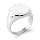 Bague chevalière plateau rond en acier homme