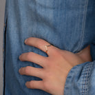 Bague chevron fine en plaqué or