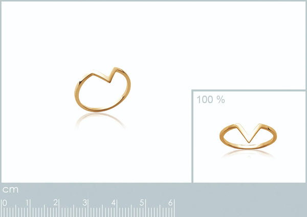 Bague chevron fine en plaqué or