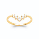 Bague chevron de zircons en plaqué or