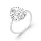 Bague cœur ajouré fleuri en argent 925 rhodié