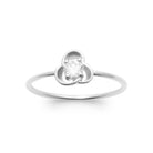 Bague cœur enroulé et zircon en argent 925