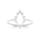 Bague cœur pointillé de zircons en argent 925