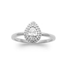 Bague coussin pavé et zircon central en argent 925