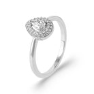 Bague coussin pavé et zircon central en argent 925