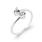 Bague croisée toi et moi deux zircons ronds en argent 925