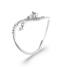 Bague croisée vague pavée et zircon griffé en argent 925