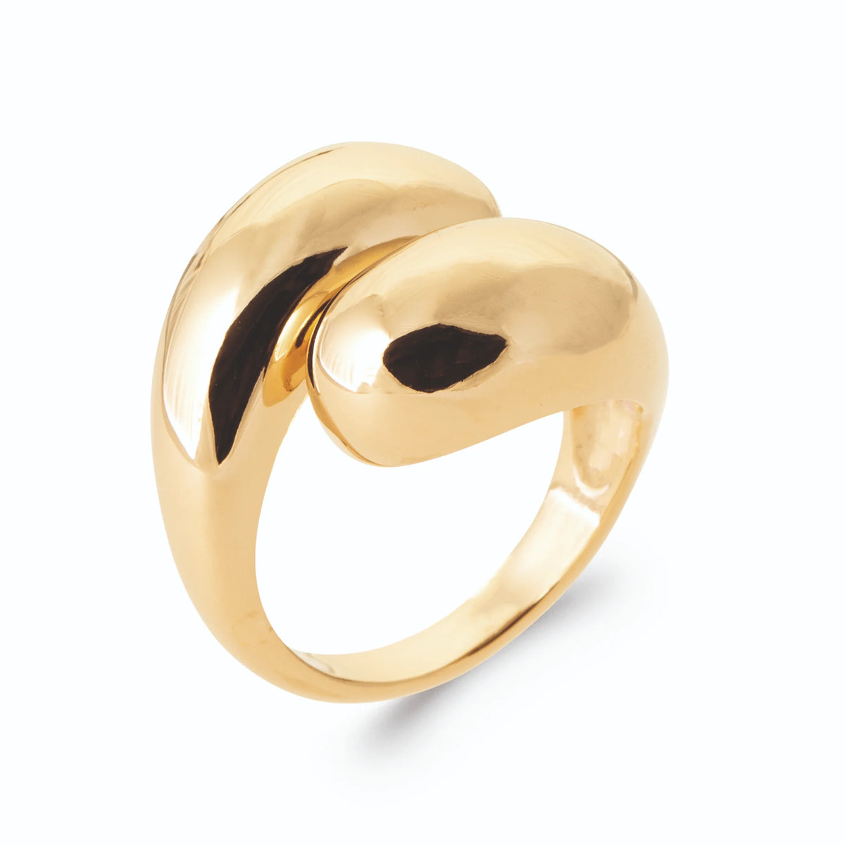 Bague croisée volume en plaqué or