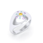 Bague "Cuore" en Argent 950 Massif et Constellation de Pierres Fines