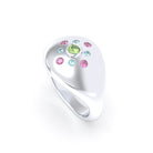 Bague "Cuore" en Argent 950 Massif et Constellation de Pierres Fines Péridot