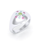 Bague "Cuore" en Argent 950 Massif et Constellation de Pierres Fines