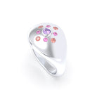 Bague "Cuore" en Argent 950 et Pavage de Pierres Précieuses Améthyste