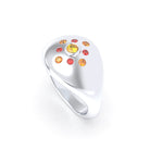 Bague "Cuore" en Argent 950 et Pavage de Pierres Précieuses Citrine