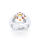 Bague "Cuore" en Argent 950 et Pavage de Pierres Précieuses